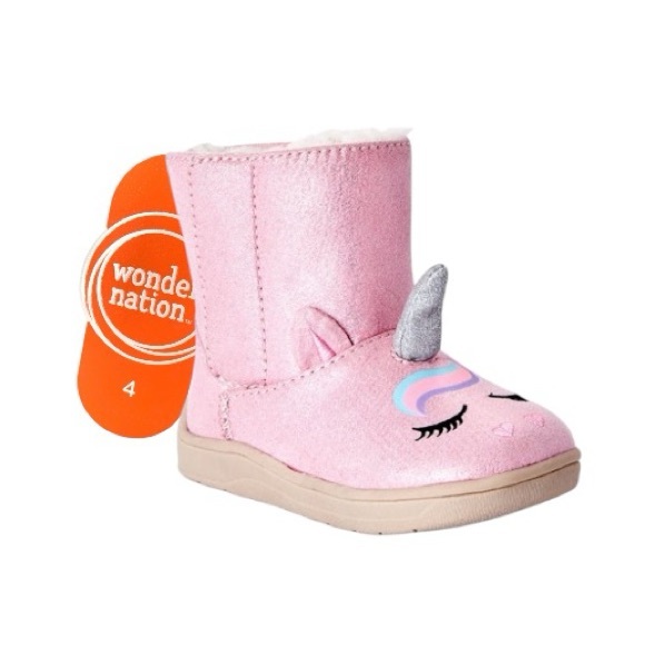 Wonder Nation Other - Wonder Nation Faux Shearling Unicorn Boots